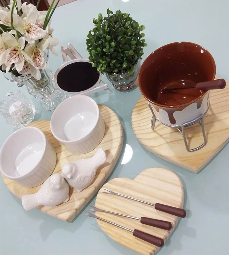 Kit 3 Peças Descanso de Panela Coração