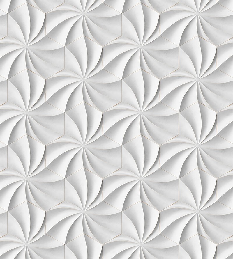 Papel de Parede 3D Geométrico Flores