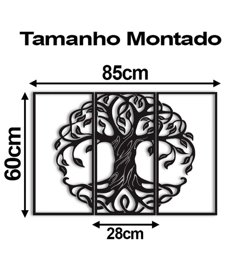 Árvore da Vida Redonda em MDF Vazado