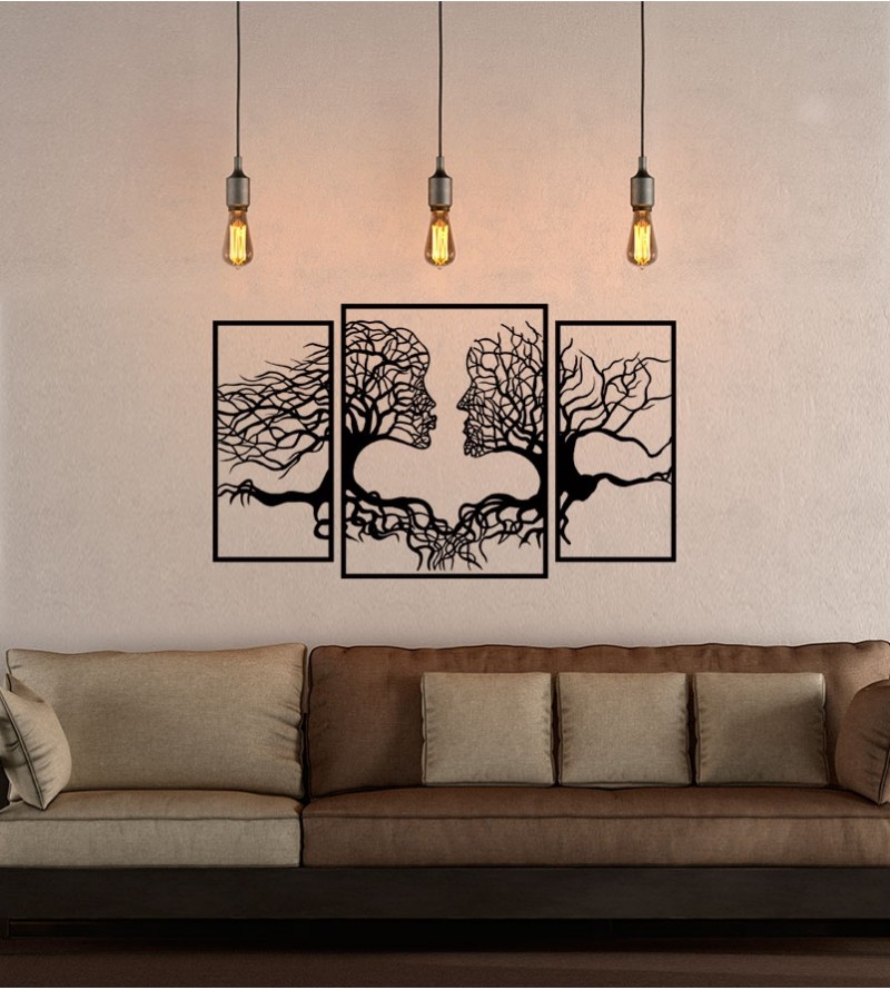 Quadro Decorativo Rosto Casal Vazado