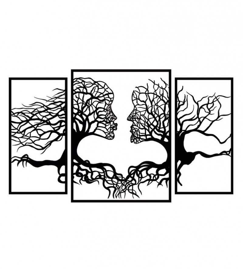 Quadro Decorativo Rosto Casal Vazado