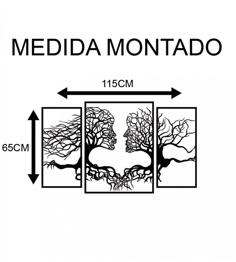 Quadro Decorativo Rosto Casal Vazado