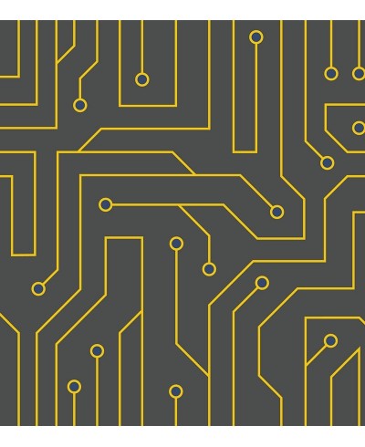 Papel de Parede Dark Gray Circuit
