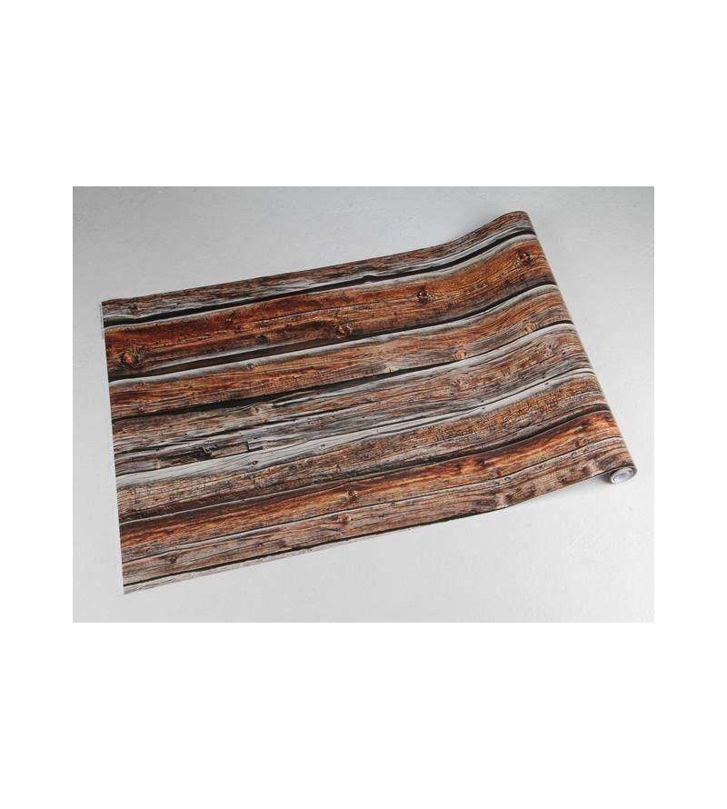 Papel de Parede Madeira Envelhecida em Tons Marrom e Cinza - Madeira 92