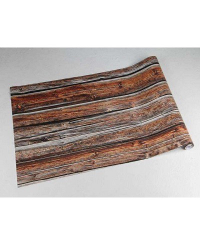 Papel de Parede Madeira Envelhecida em Tons Marrom e Cinza - Madeira 92