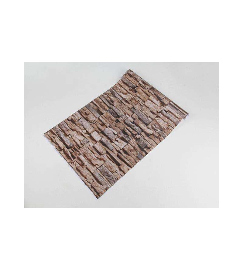 Papel de parede estilo pedras canjiquinha em tons de bege, marrom, e creme. - Textura 04