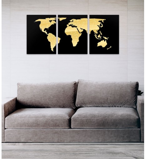 Espelho Mapa-Múndi Acrílico Geométrico