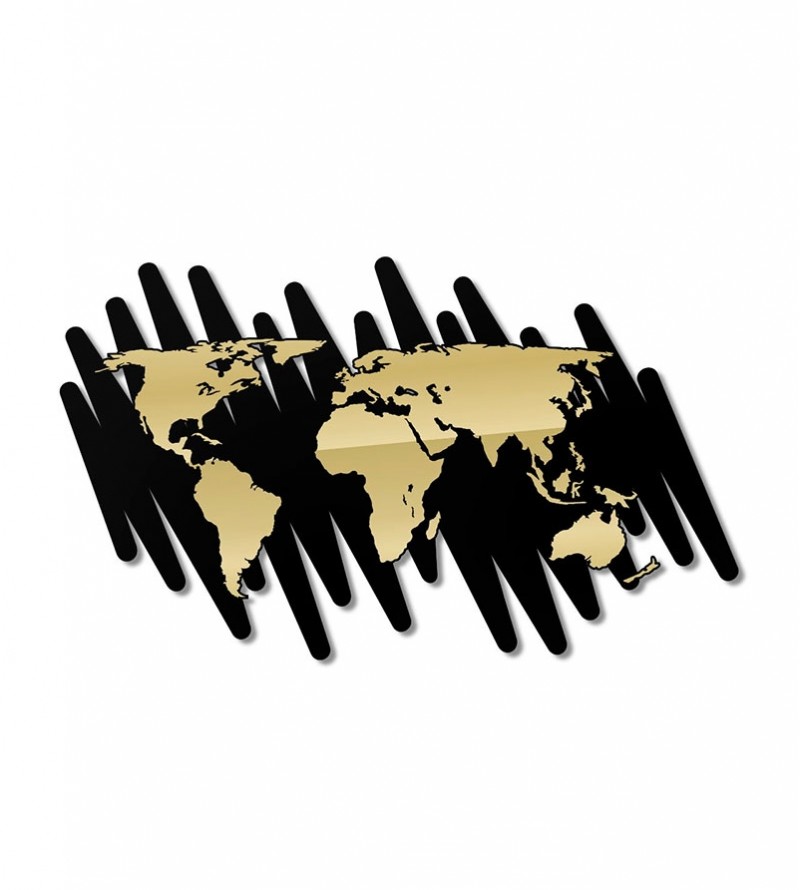 Espelho Mapa-Múndi Acrílico Simples