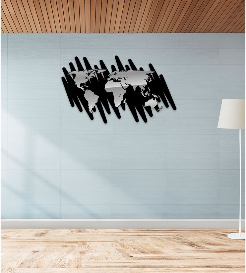 Espelho Mapa-Múndi Acrílico Simples