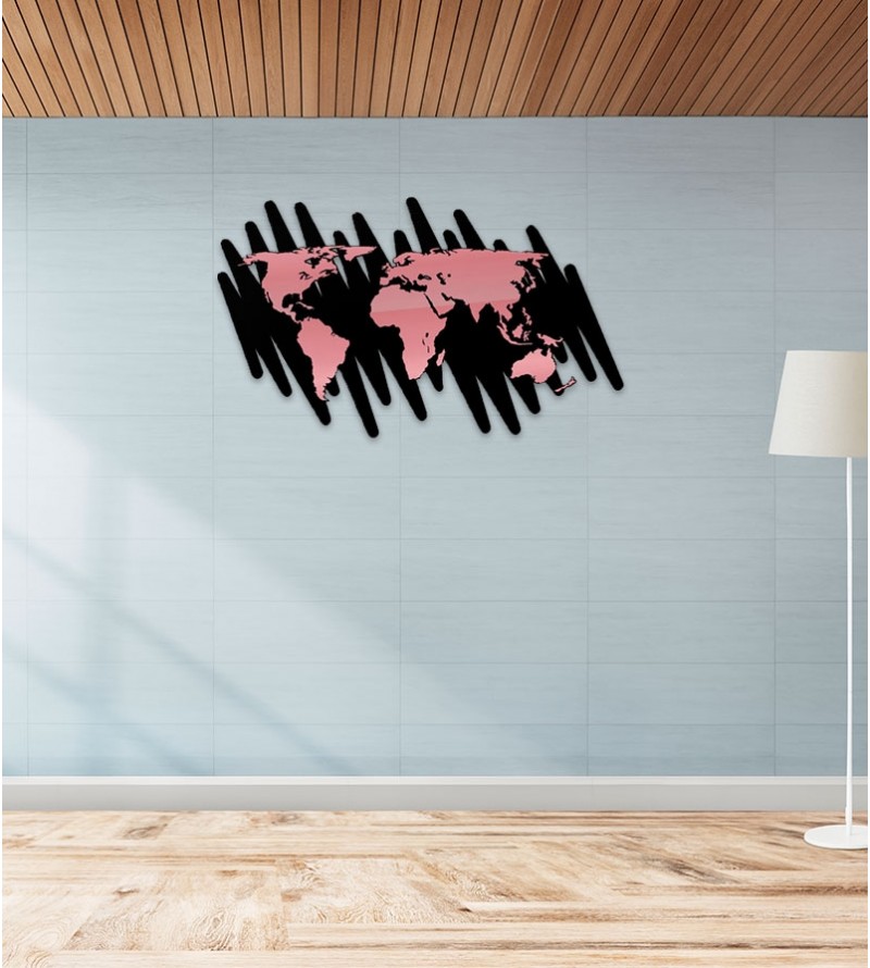 Espelho Mapa-Múndi Acrílico Simples