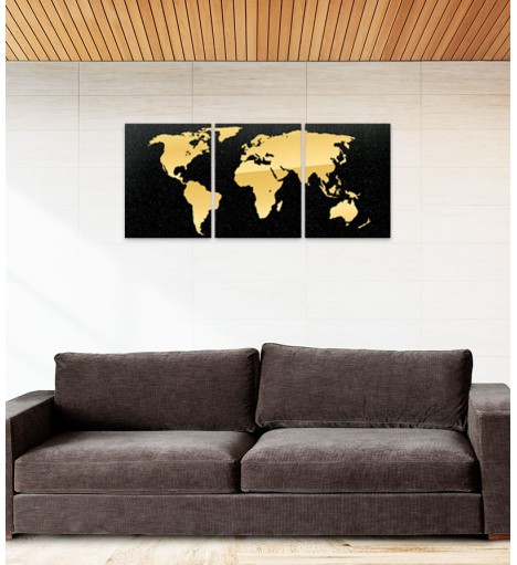 Espelho Mapa-Múndi Acrílico Retangular