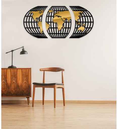 Espelho Mapa-Múndi Acrílico Oval