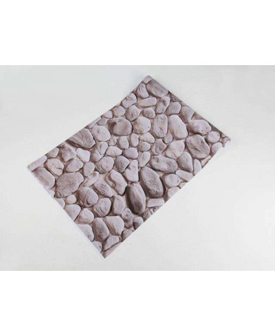 Papel de parede estilo pedras arredondadas em tons acinzentados e bege - Textura 08 Papel de parede estilo pedras arredondadas em tons acinzentados e bege - Textura 08