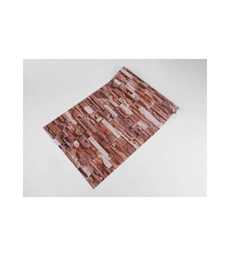 Papel de parede estilo pedras canjiquinha em tons de marrom e bege - Textura 13