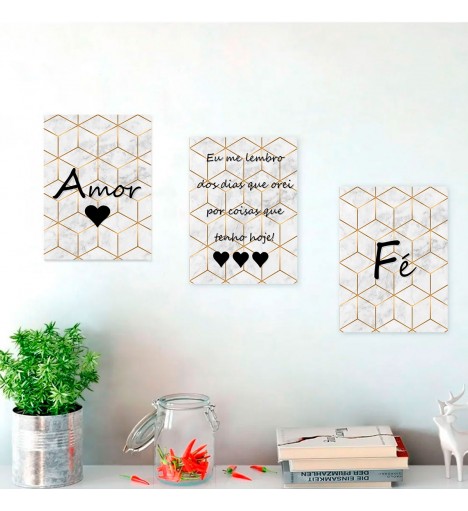 Kit Quadro Amor e Fé