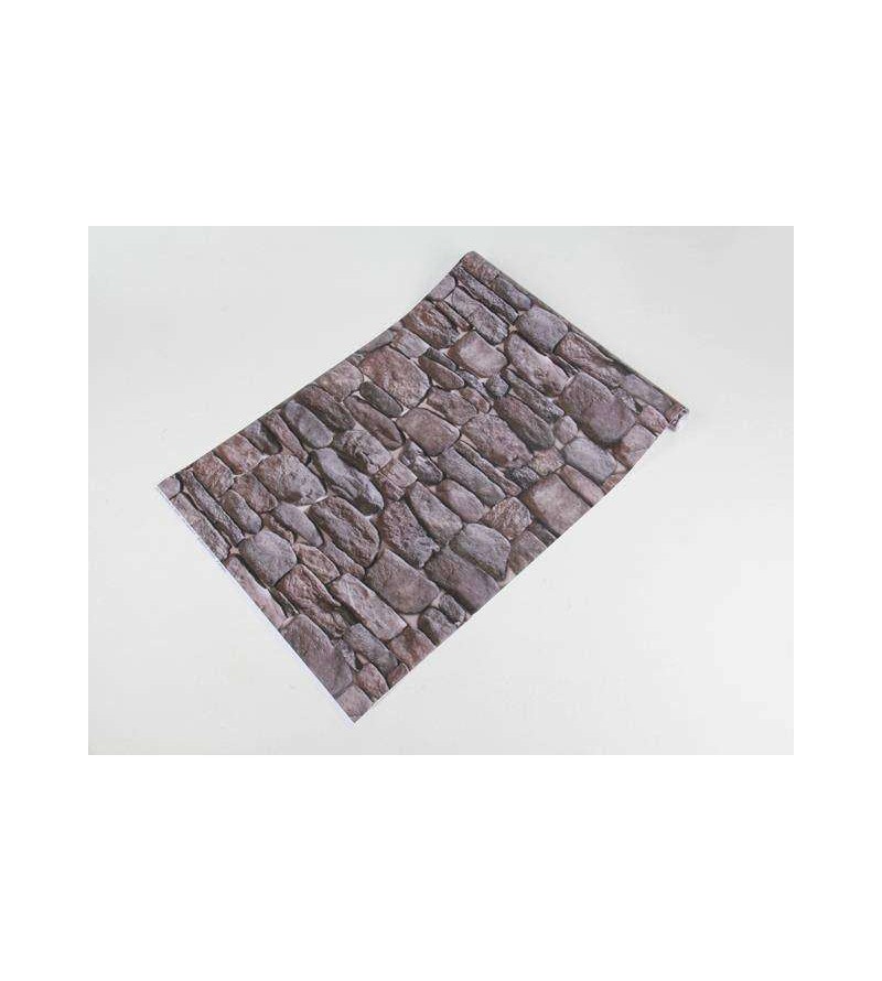 Papel de parede modelo pedras variadas, em tom acinzentado e marrom - Textura 22