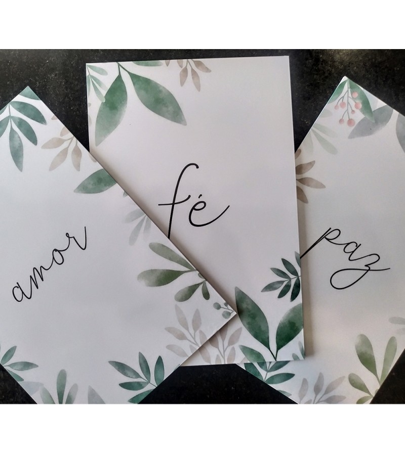 Kit Quadros Amor Fé e Paz