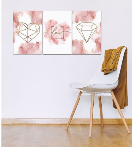 Kit Quadros Aramado Minimalista Love