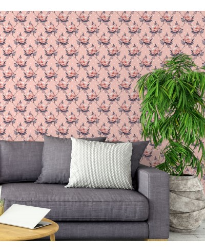 Papel De Parede Adesivo Lisianto Rosa