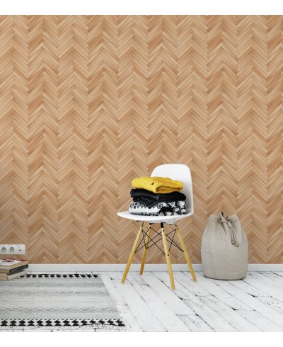 Papel De Parede Adesivo de Madeira Chevron