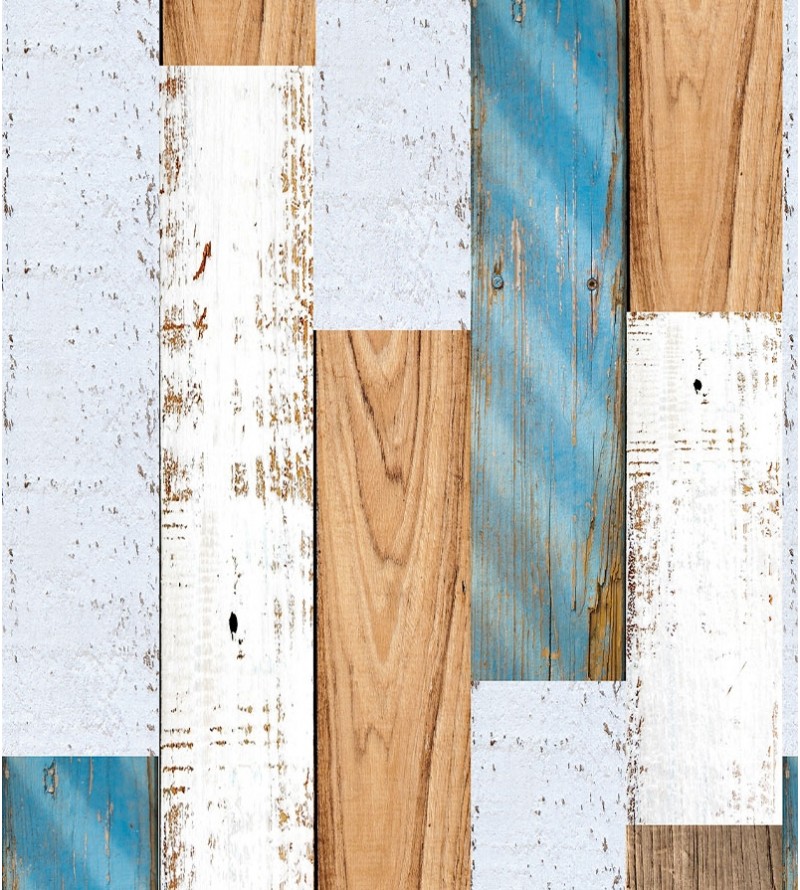 Papel De Parede Adesivo de Madeira Colorida