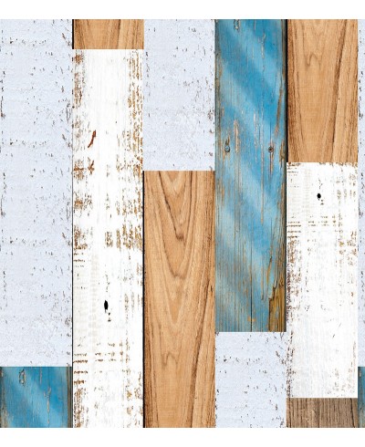 Papel De Parede Adesivo de Madeira Colorida