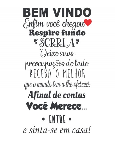 Adesivo autocolante "Bem Vindo, Enfim você chegou"