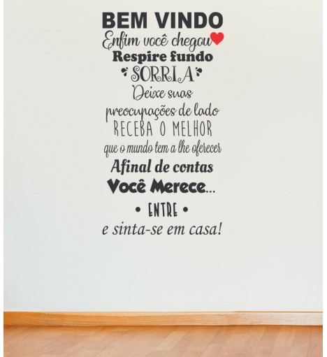 Adesivo autocolante "Bem Vindo, Enfim você chegou"