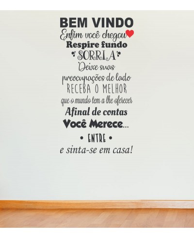 Adesivo autocolante "Bem Vindo, Enfim você chegou"