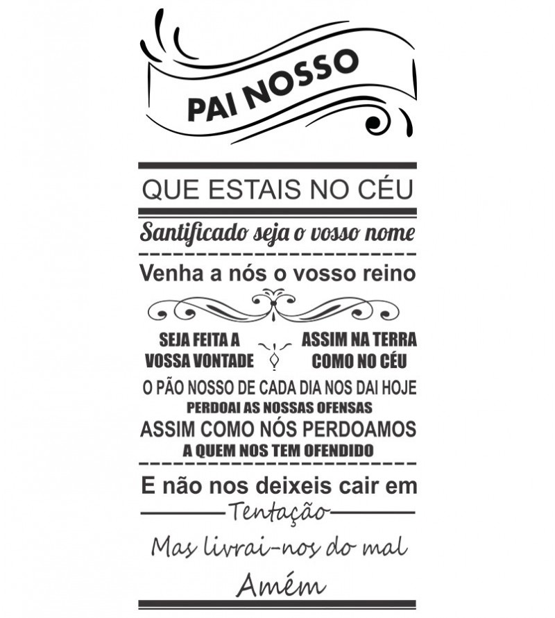 Adesivo autocolante Oração do Pai Nosso