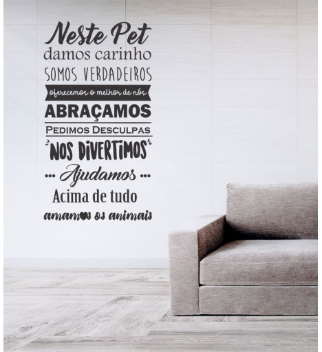 Adesivo autocolante "Neste Pet damos carinho"