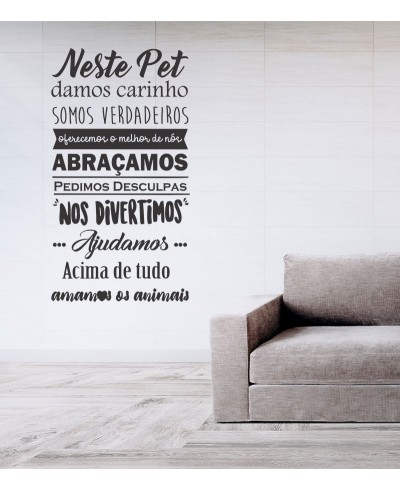 Adesivo autocolante "Neste Pet damos carinho"