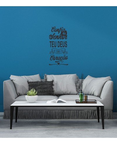 Adesivo autocolante "Confia no Senhor teu Deus de todo seu coração"