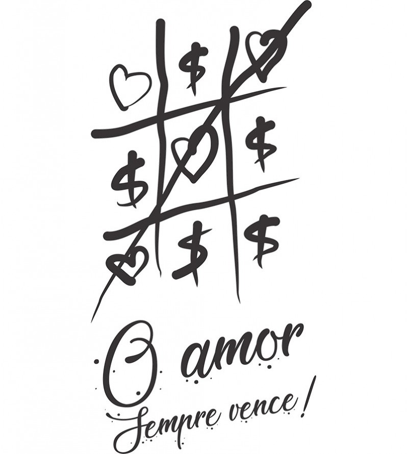 Adesivo autocolante "O amor sempre vence!"