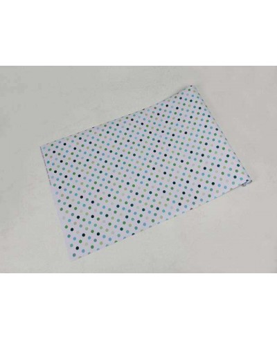 Papel de parede poá com fundo branco claro e desenhos em tons verde e azul - Poá 37 Papel de parede poá com fundo branco claro e desenhos em tons verde e azul - Poá 37