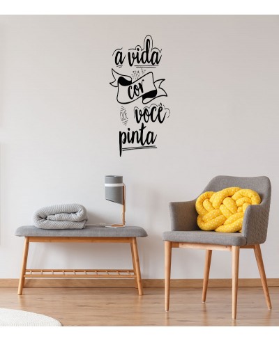 Adesivo autocolante "A vida tem a cor que você pinta"