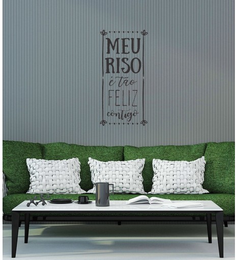 Adesivo autocolante "Meu riso é tão feliz contigo"