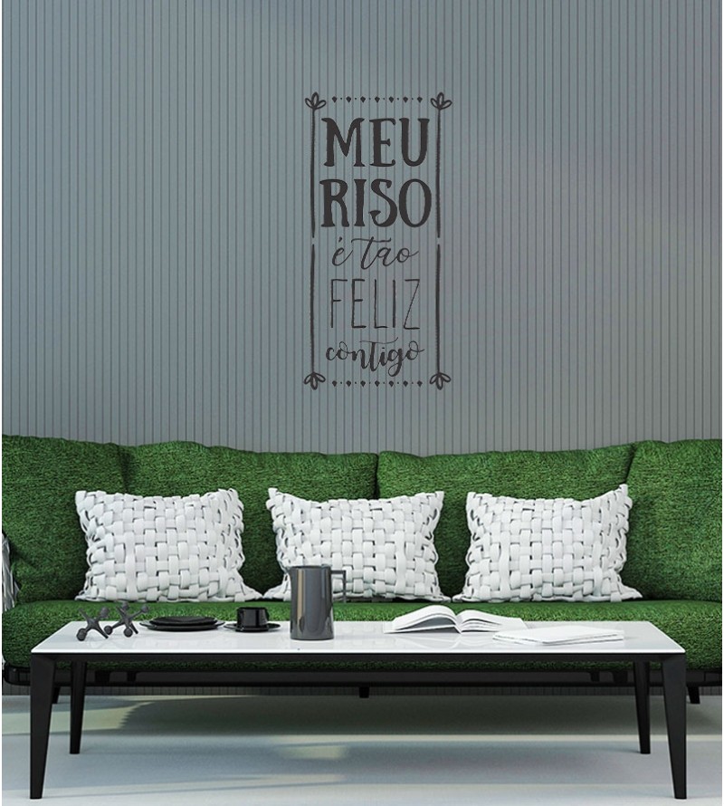 Adesivo autocolante "Meu riso é tão feliz contigo"