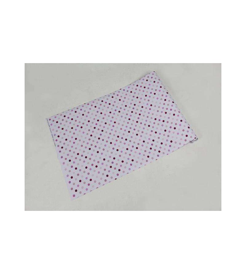 Papel de parede poá com fundo rosa claro e bolinhas em tons rosa e bordo - Poá 39
