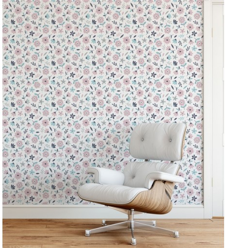 Papel De Parede Adesivo Flores Minimalista
