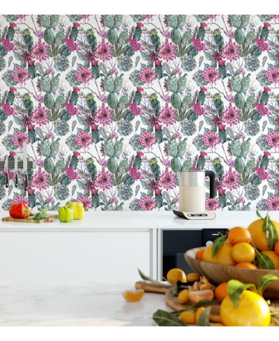 Papel De Parede Adesivo Cactos com Flores Papel De Parede Adesivo Cactos com Flores