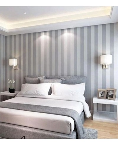 Papel De Parede Adesivo Listras Cinzas e Brancas Verticais