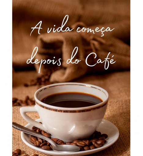 Pôster Escrito "A vida começa depois do café"