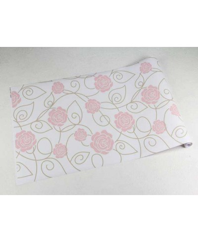 Papel de parede arranjo floral rosa com fundo branco