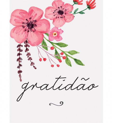 Pôster escrito "gratidão"
