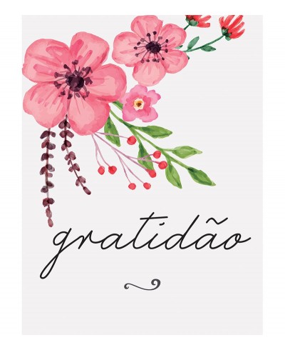 Pôster escrito "gratidão"