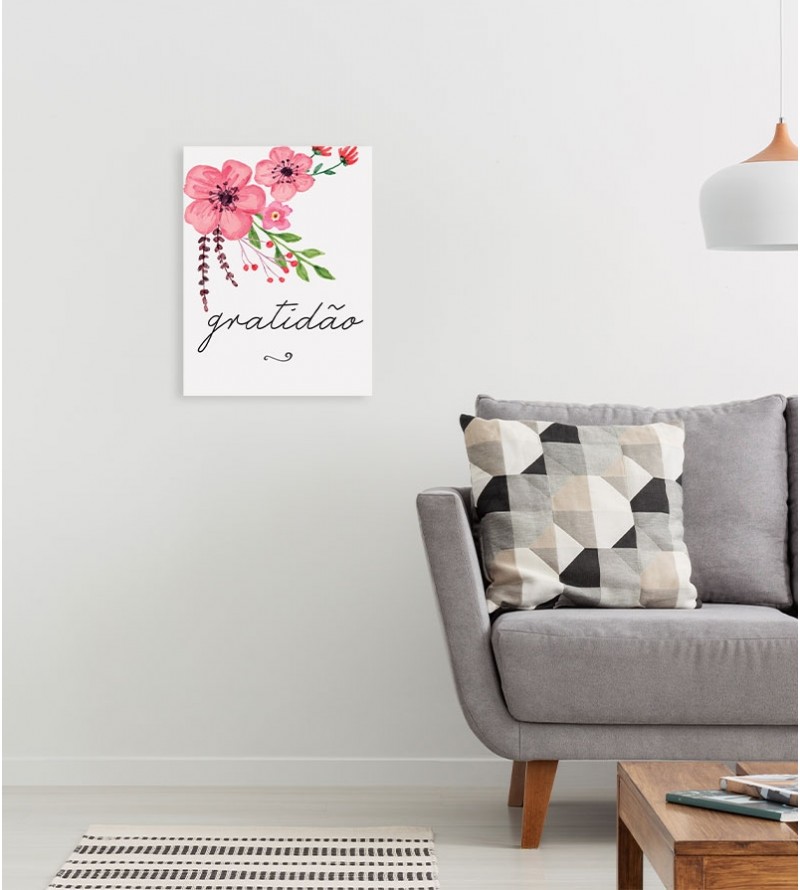 Pôster escrito "gratidão"