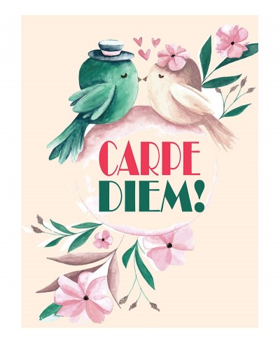 Pôster escrito em latim "Carpe Diem!"