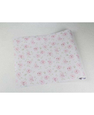 Papel de parede floral verde e rosa com fundo branco Papel de parede floral verde e rosa com fundo branco