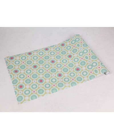 Papel de parede com fundo verde claro e com detalhes em vermelho, verde escuro e bege - Teen 07